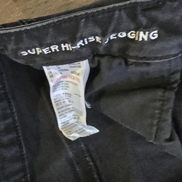 American Eagle Women's 16 Black Jeans Super Stretch Super High Rise Jeggings - Picture 7 of 12